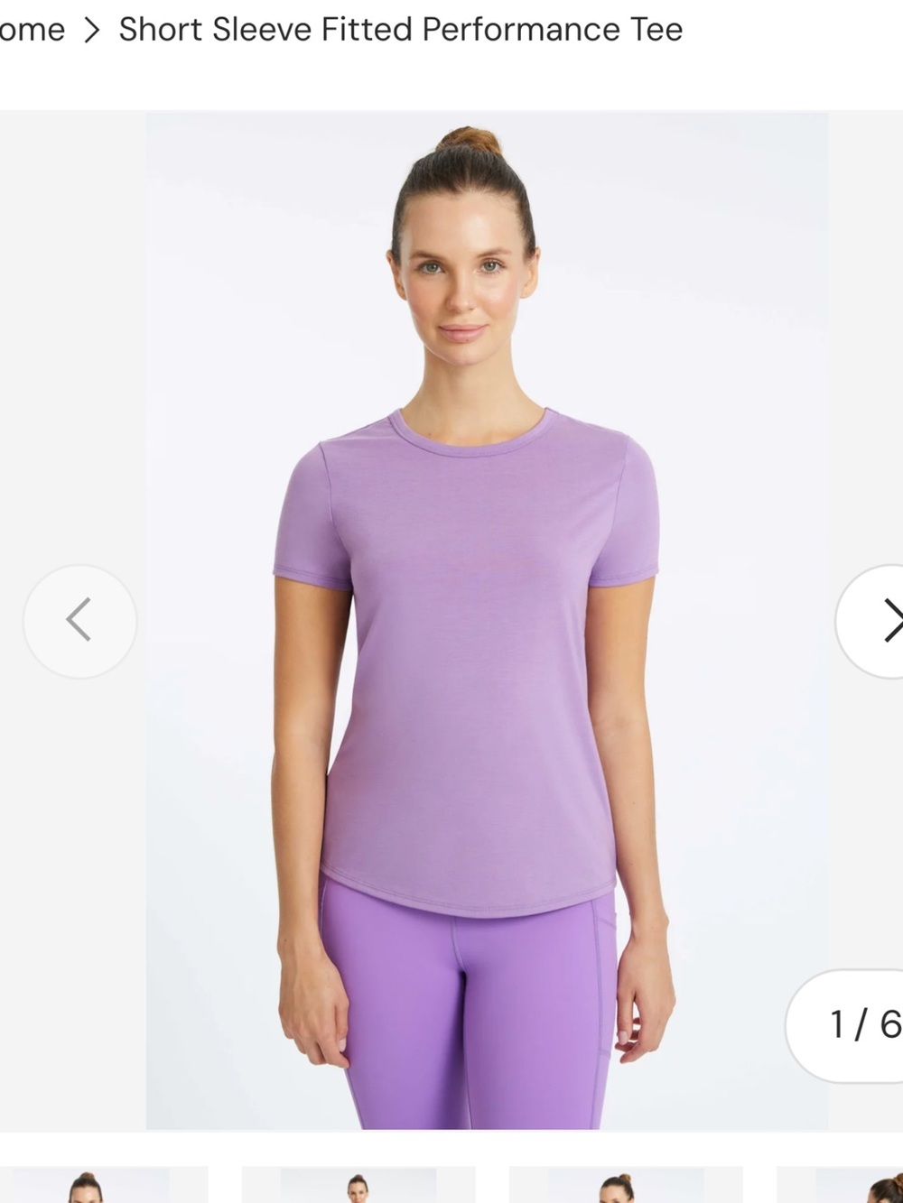 YogaWorks Lilac Short-Sleeve Fitted Performance Tee - Women